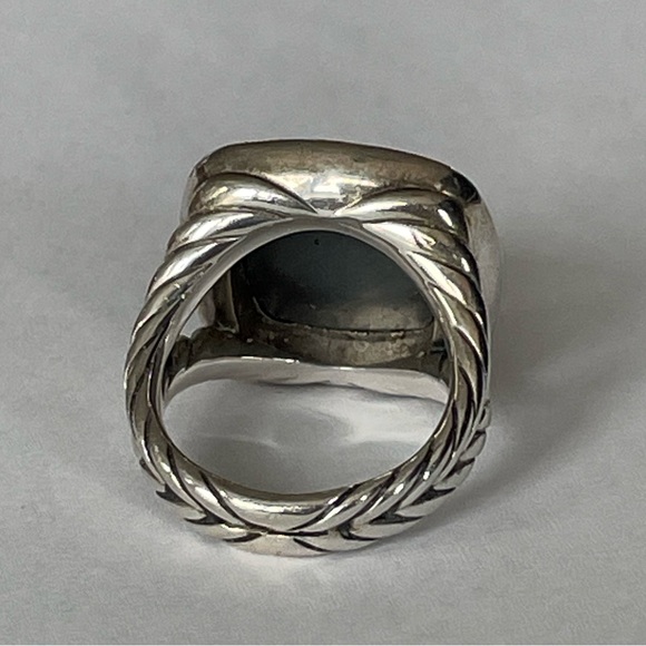 David Yurman 11mm Black Orchid & Diamond Albion Ring - Size 5 1/4 - Picture 6 of 10